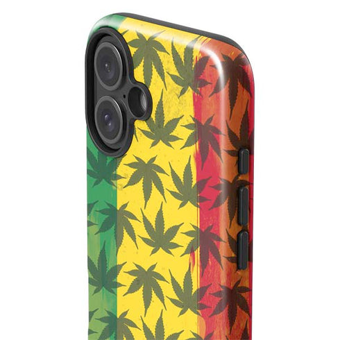 Marijuana Rasta Pattern iPhone 16 Plus Impact Case